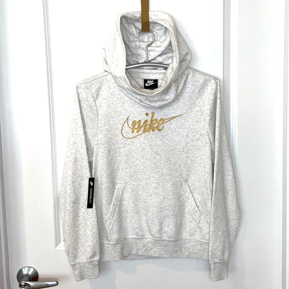 ❤️ SOLD | NIKE NWT Women’s Light Heather Gray NIKE Hooded Sweatshirt Size Small - Picture 2 of 7